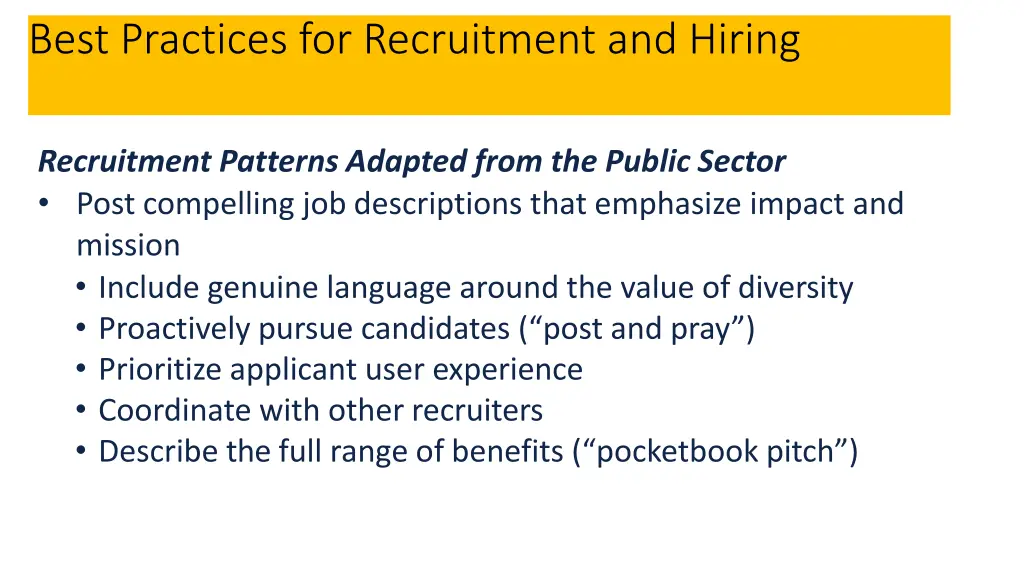 recruitment and hiring best practices