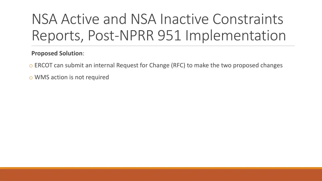 nsa active and nsa inactive constraints reports 2