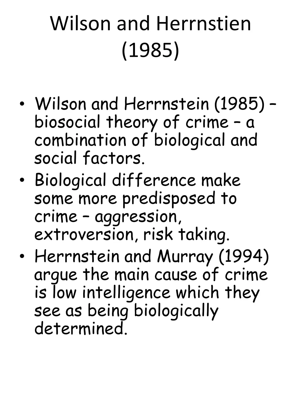 wilson and herrnstien 1985