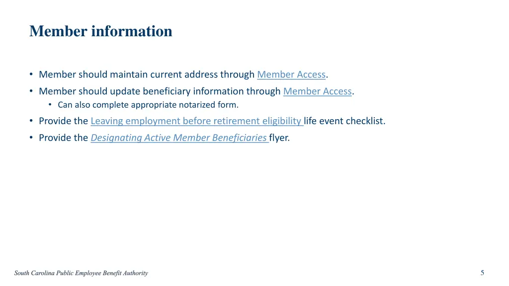 member information