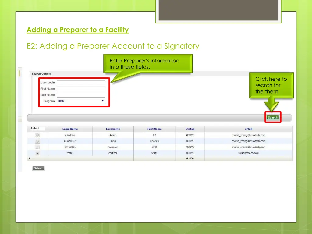 adding a preparer to a facility 3