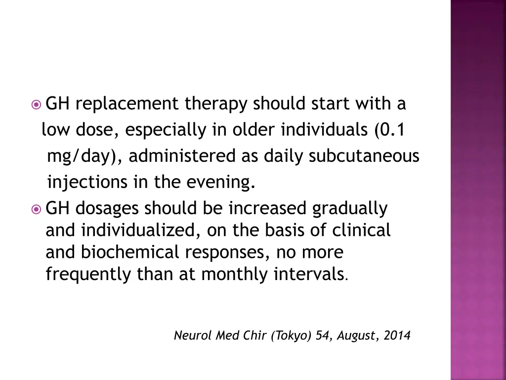 gh replacement therapy should start with