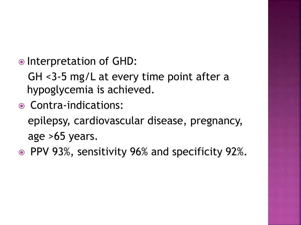 interpretation of ghd gh 3 5 mg l at every time