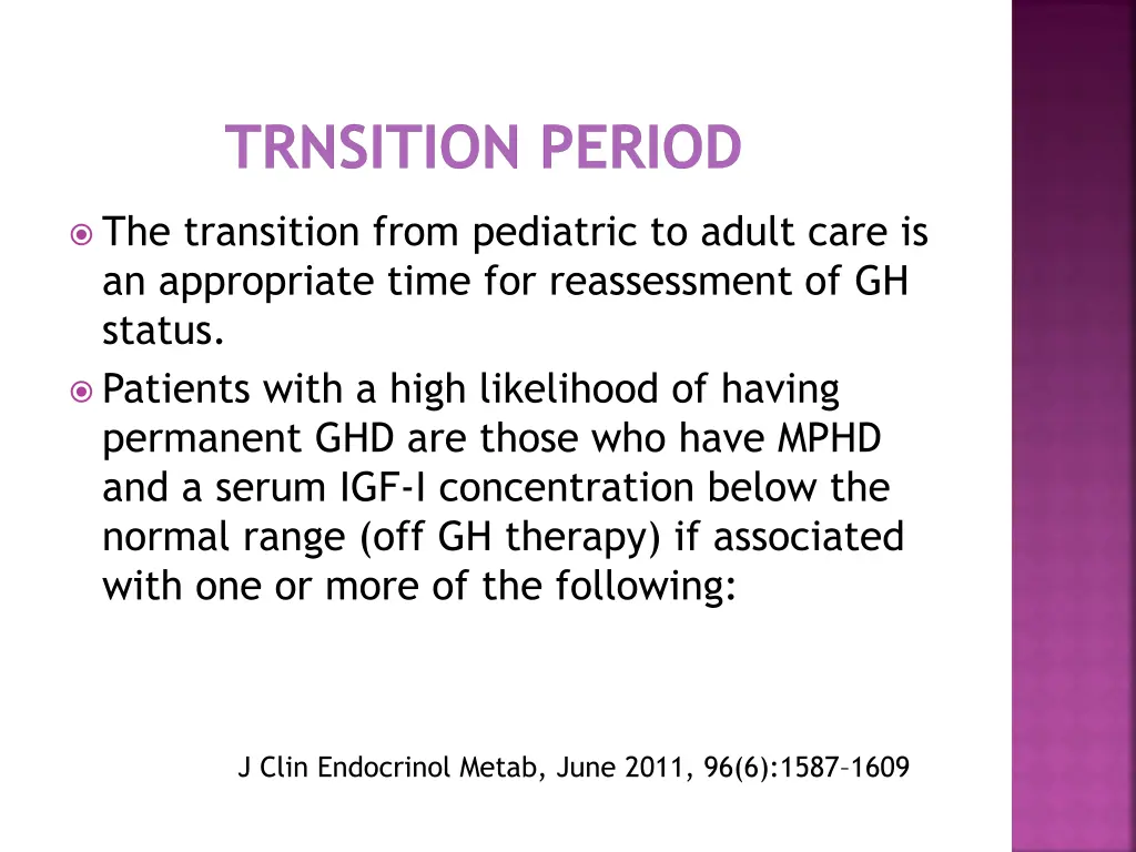trnsition period