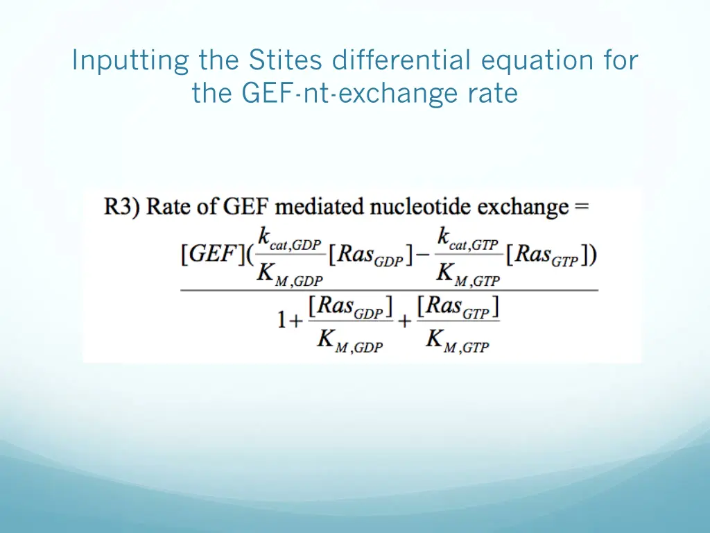 inputting the stites differential equation