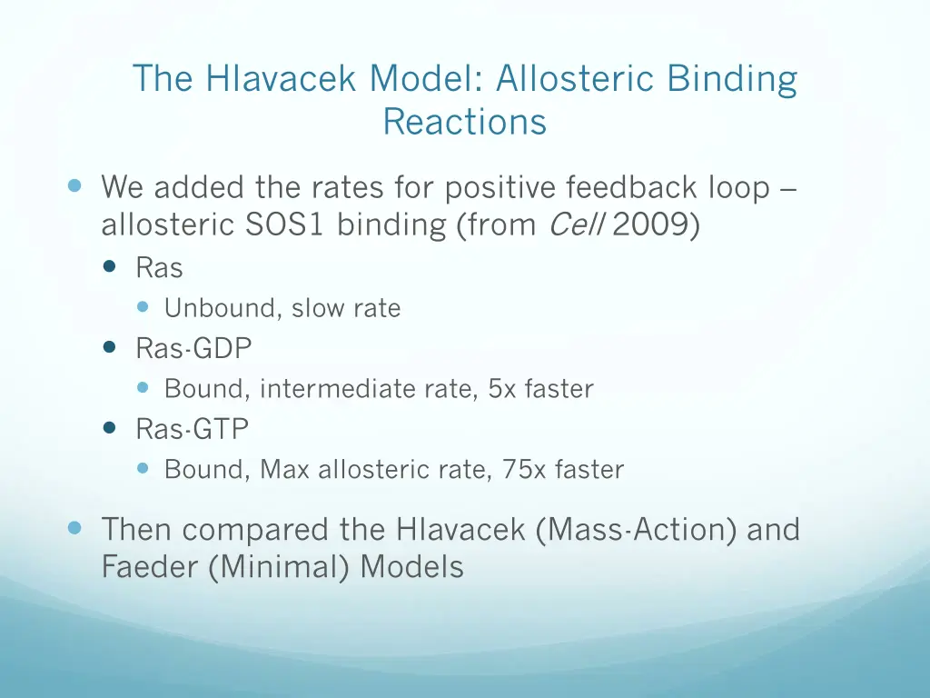 the hlavacek model allosteric binding reactions