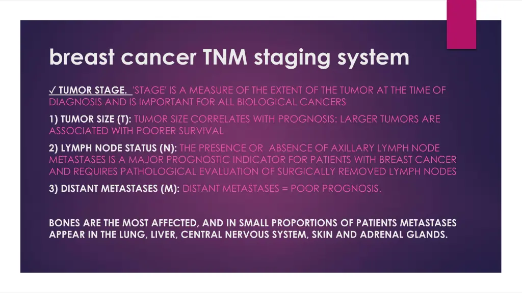 breast cancer tnm staging system