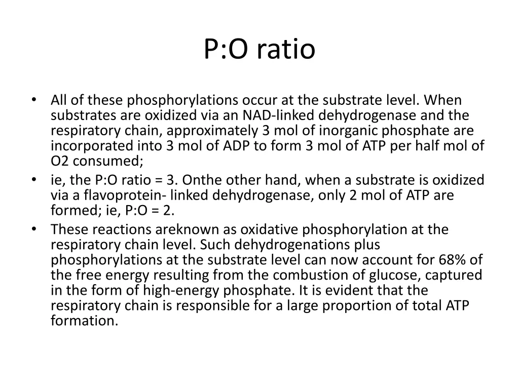 p o ratio