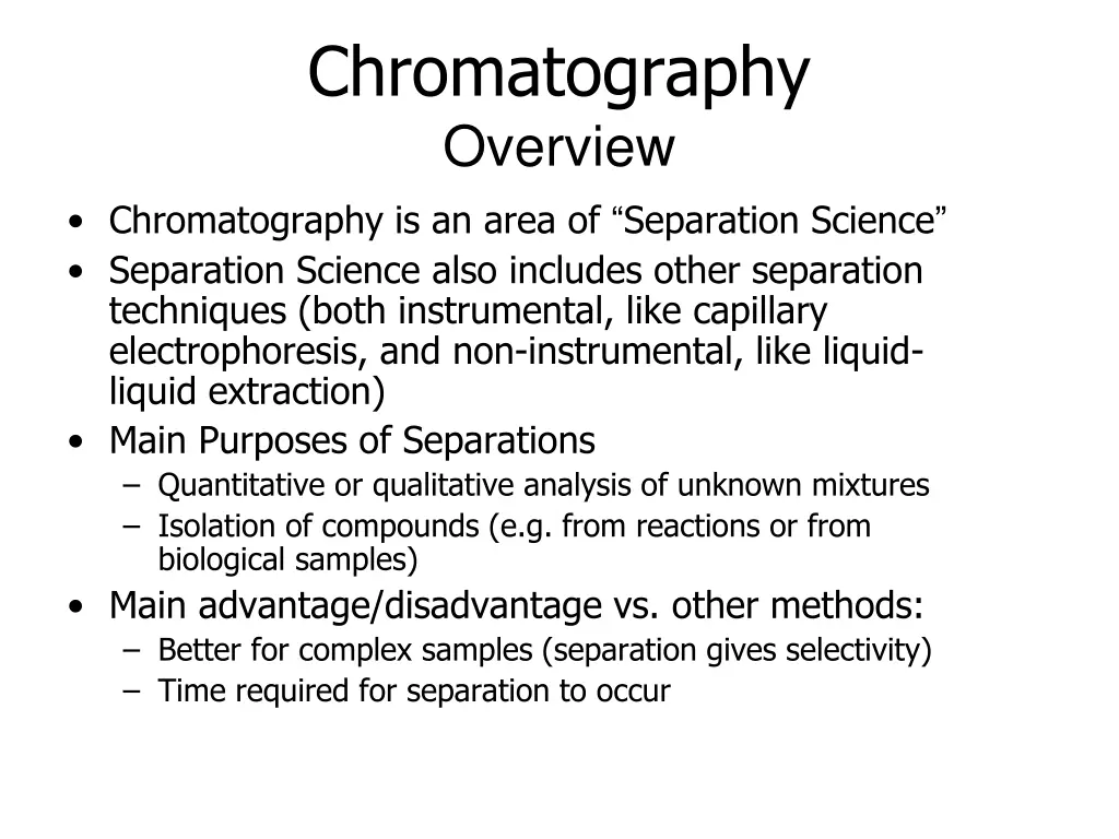 chromatography overview chromatography is an area