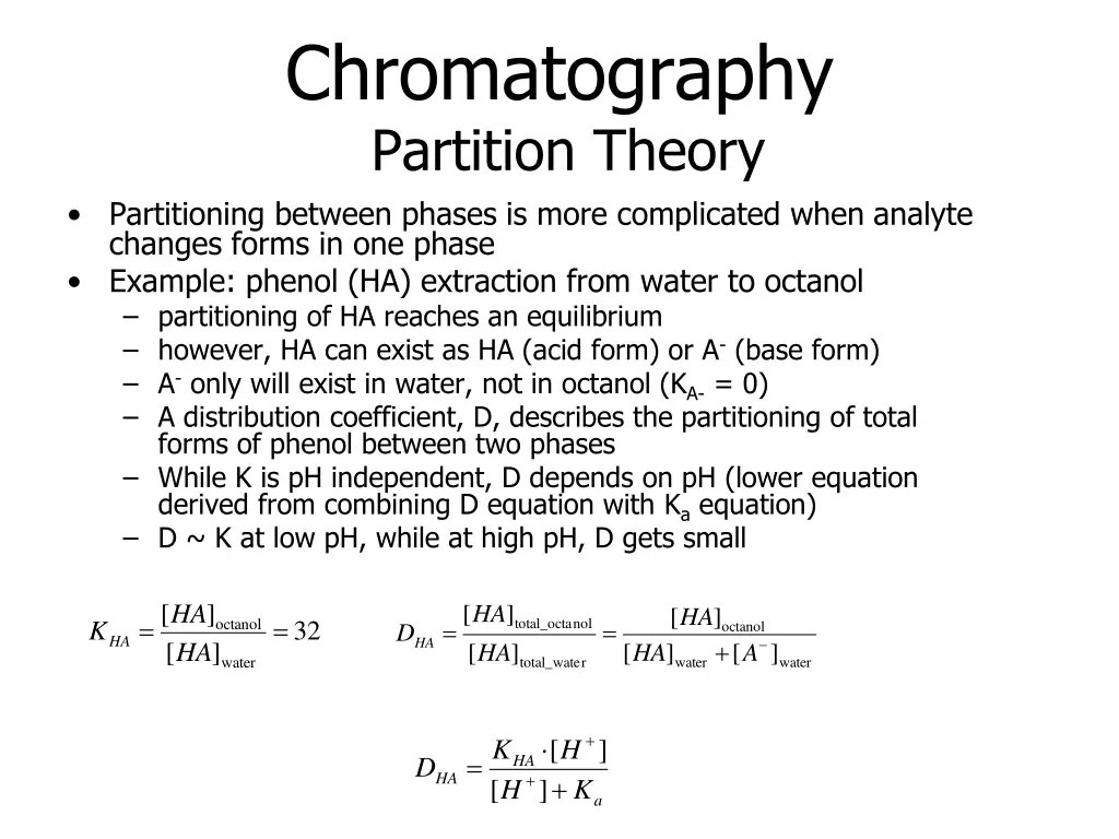 chromatography partition theory partitioning