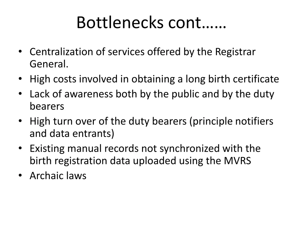 bottlenecks cont