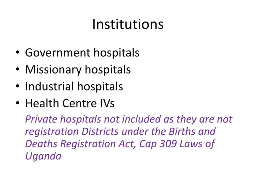 institutions