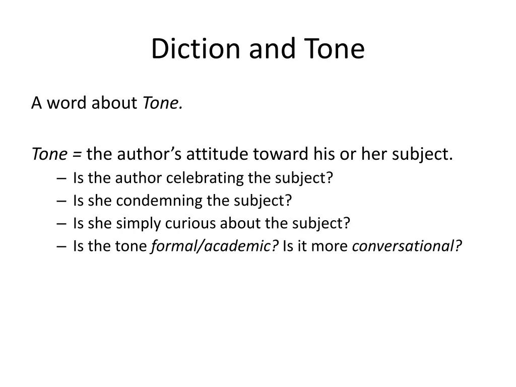 diction and tone