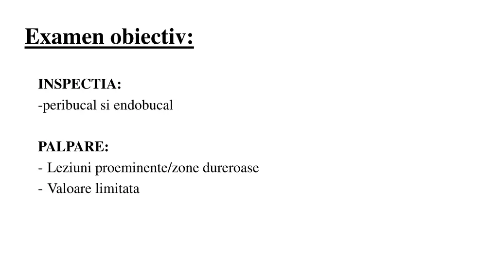 examen obiectiv