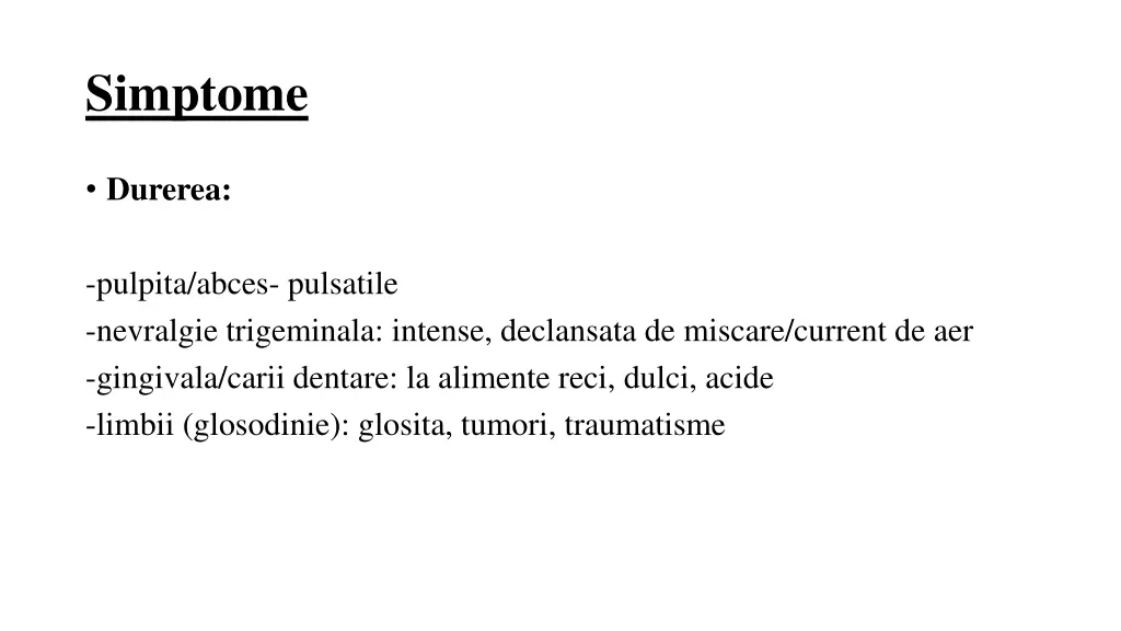 simptome