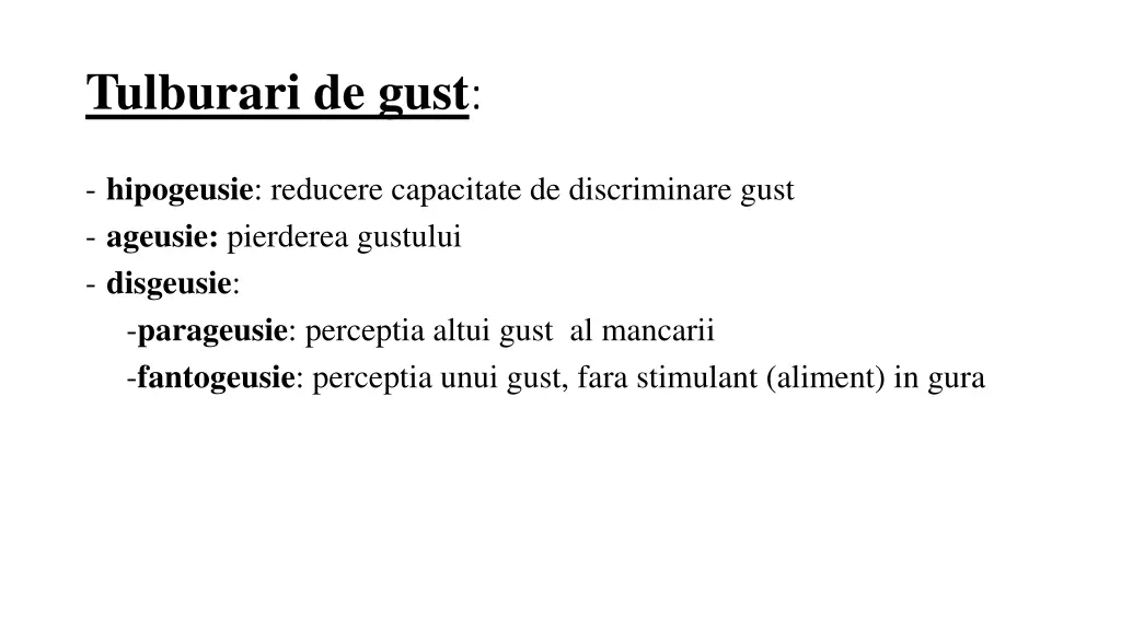 tulburari de gust