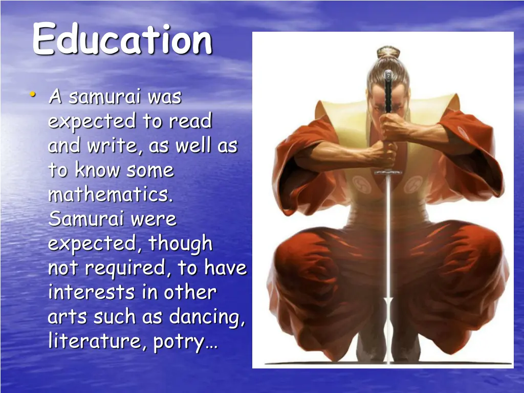 education a samurai was expected to read