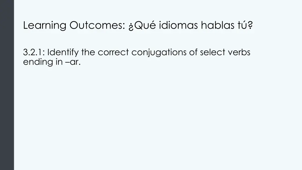 learning outcomes qu idiomas hablas t
