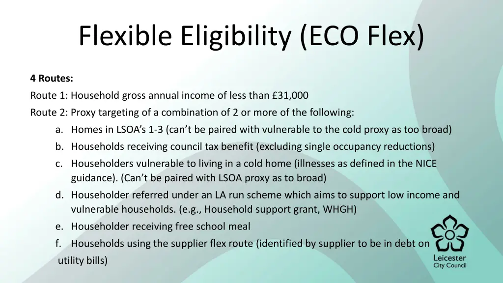 flexible eligibility eco flex