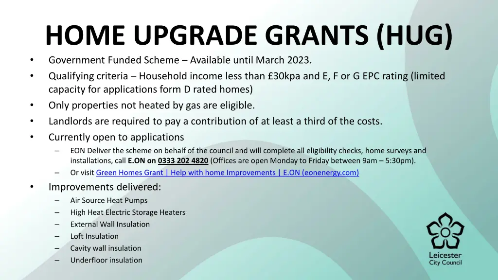home upgrade grants hug government funded scheme