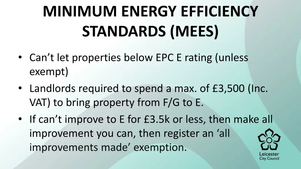 minimum energy efficiency standards mees