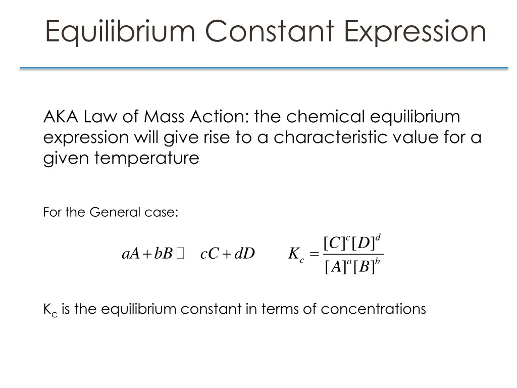 equilibrium constant expression