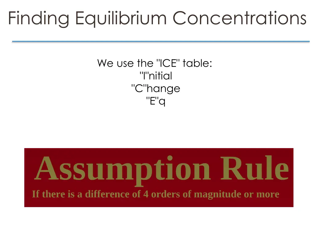 finding equilibrium concentrations