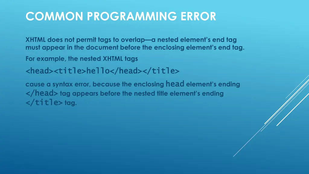 common programming error