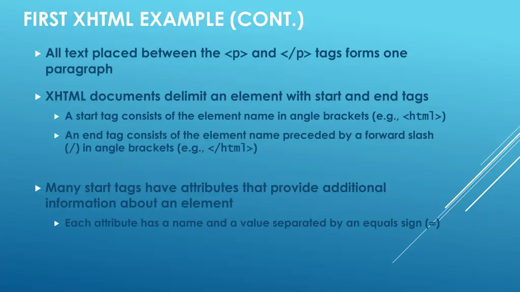 first xhtml example cont 2