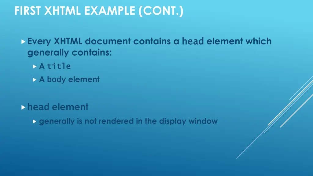 first xhtml example cont