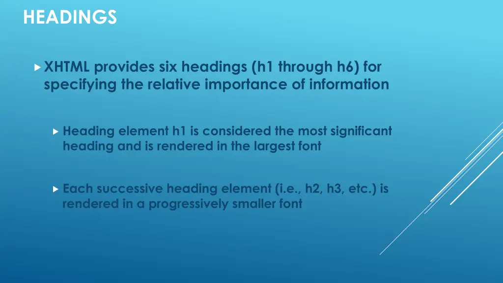 headings