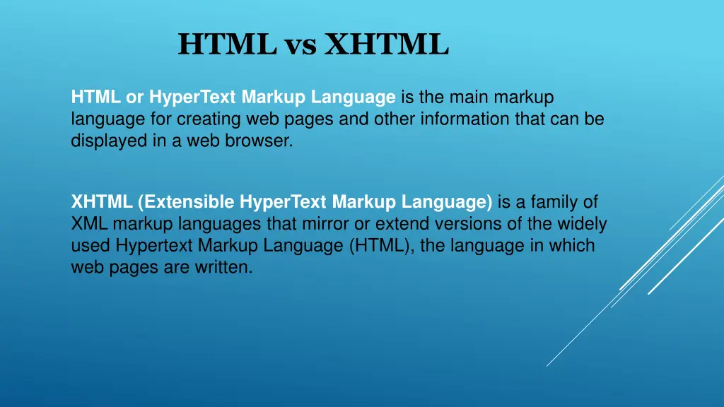 html vs xhtml
