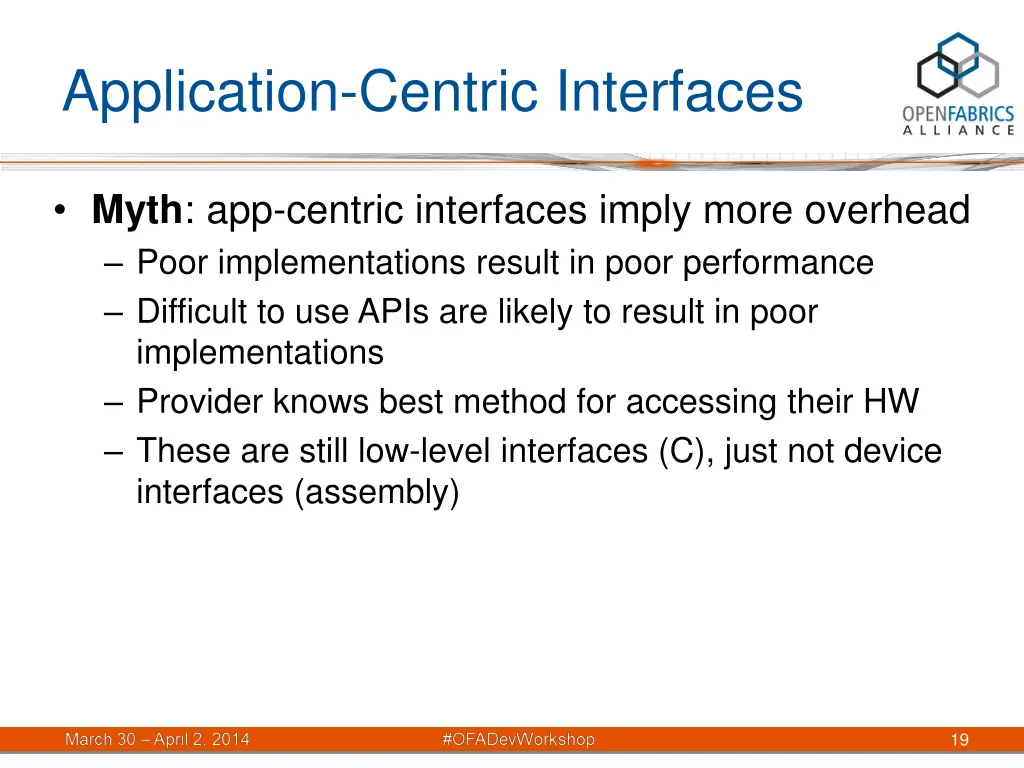 application centric interfaces 1