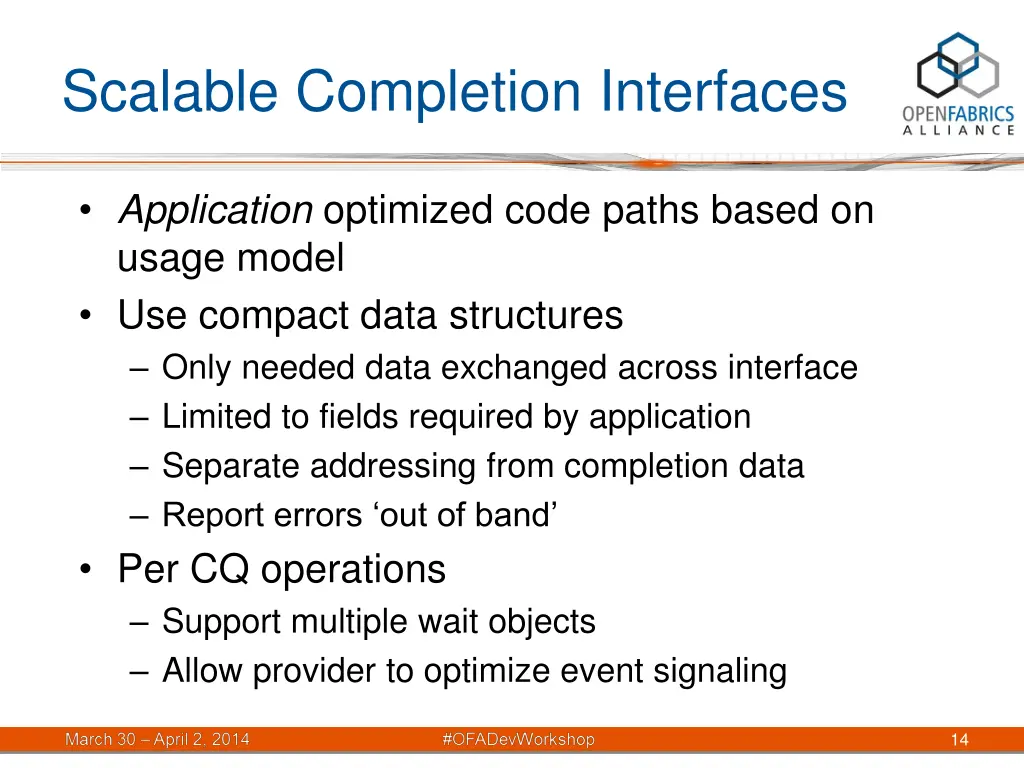scalable completion interfaces