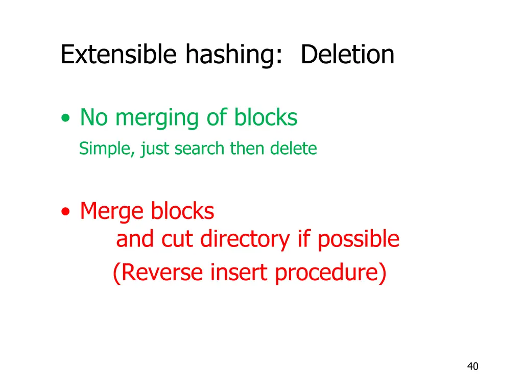 extensible hashing deletion 1