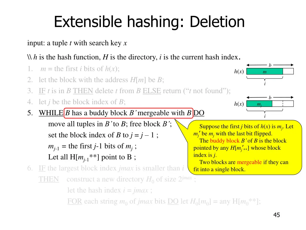 extensible hashing deletion 6