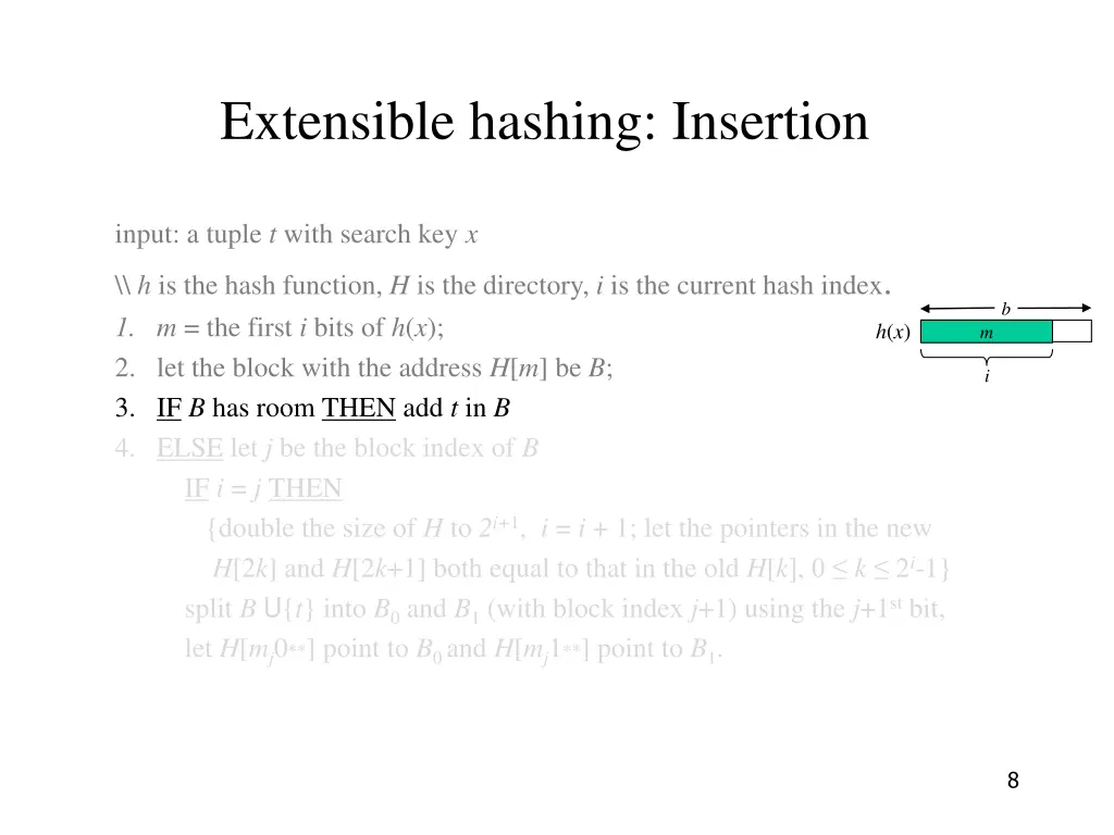extensible hashing insertion 1