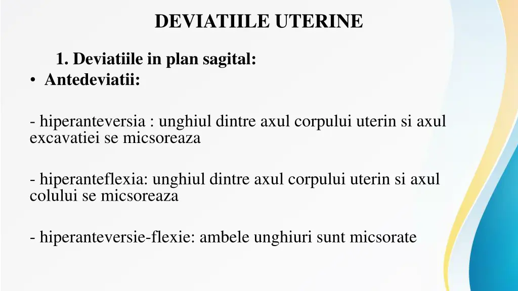 deviatiile uterine