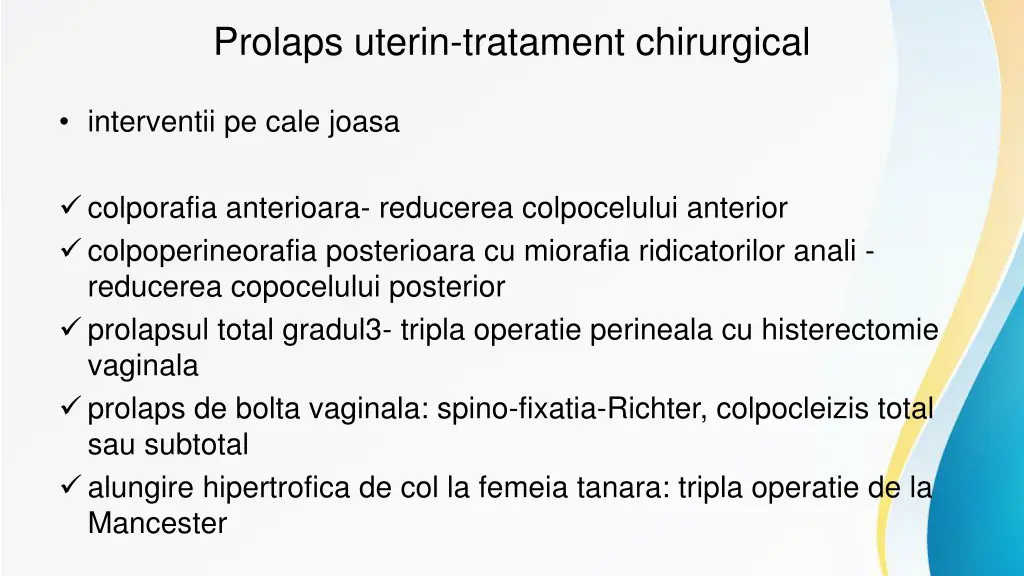 prolaps uterin tratament chirurgical 1
