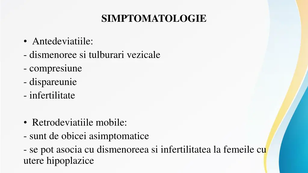 simptomatologie