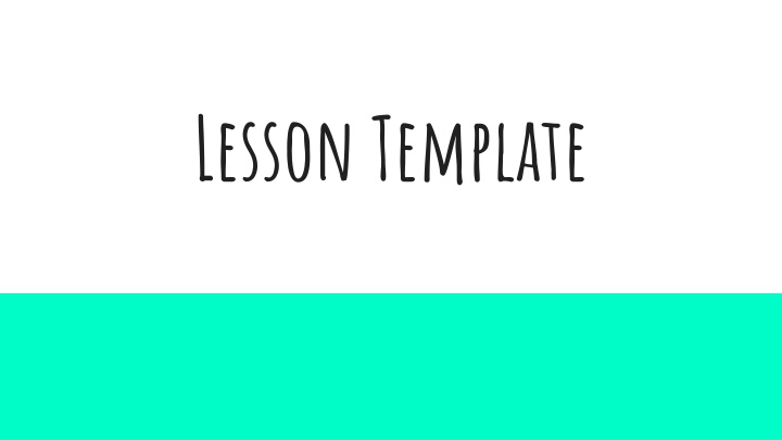 lesson template