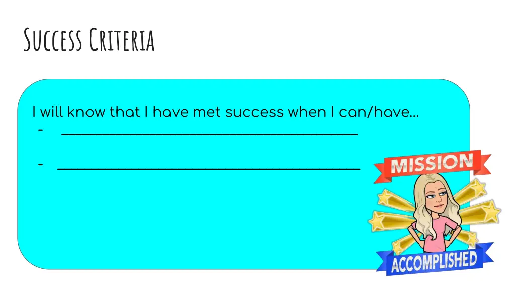 success criteria