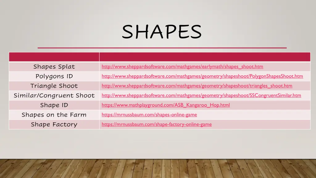 shapes