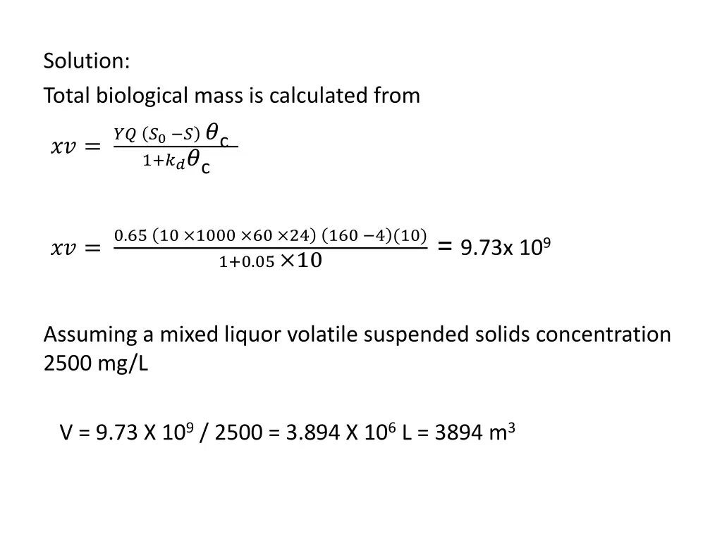 solution total biological mass is calculated from