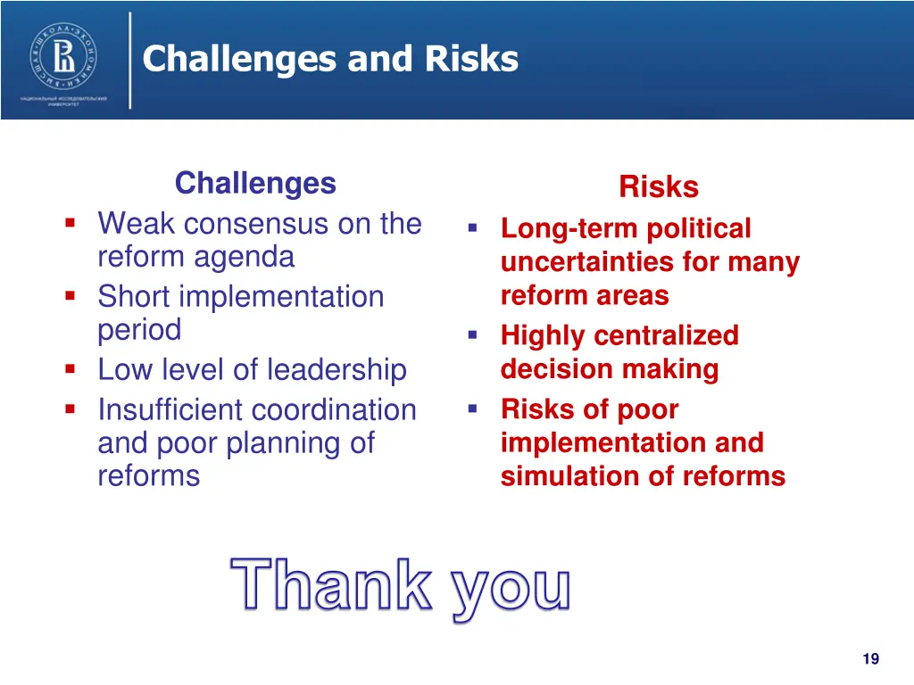 challenges and risks