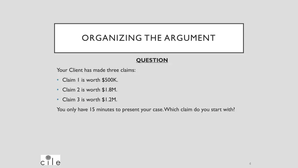 organizing the argument 2