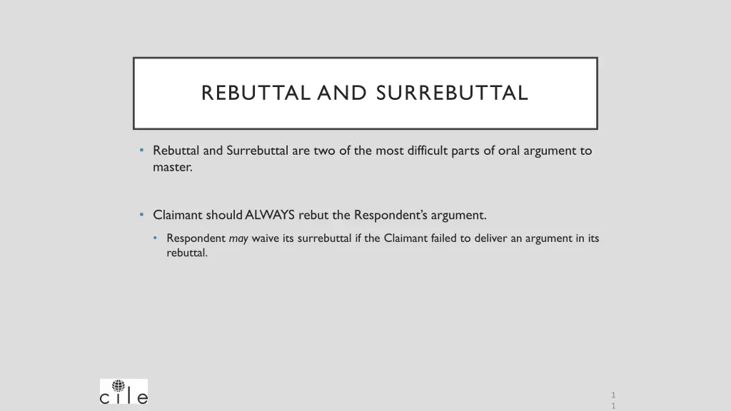 rebuttal and surrebuttal 1