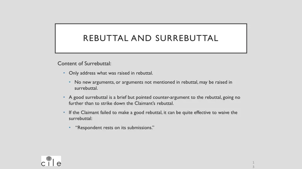 rebuttal and surrebuttal 3