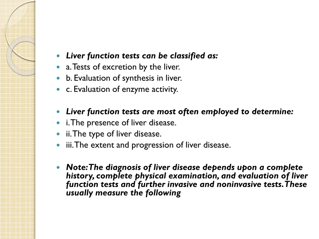 liver function tests can be classified as a tests
