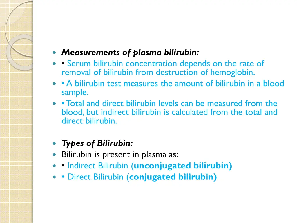 measurements of plasma bilirubin serum bilirubin